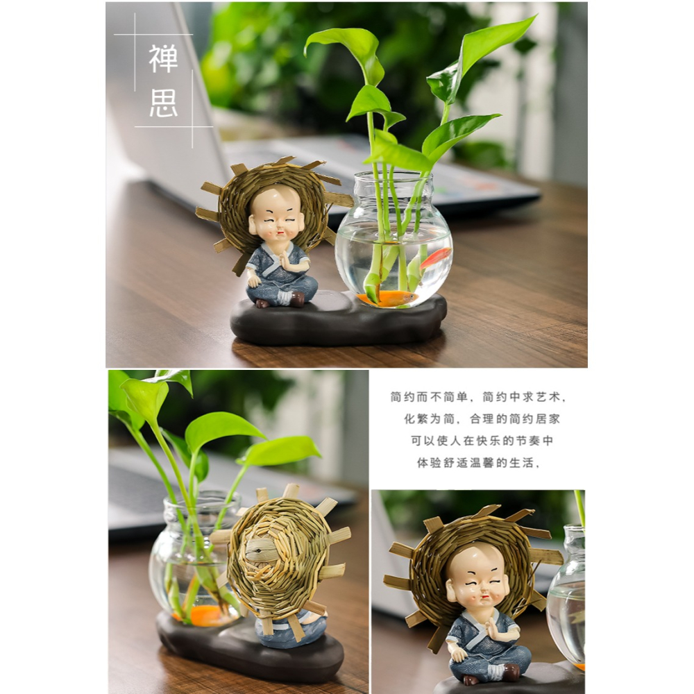 創意花瓶客廳插花小擺件裝飾品透明玻璃器皿水養植物綠蘿水培花器-細節圖10