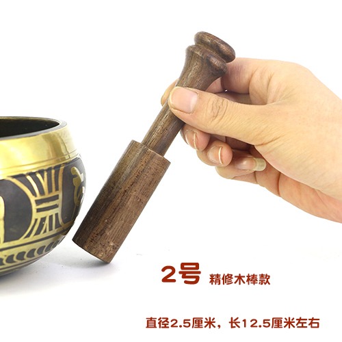尼泊爾手工瑜伽冥想頌缽配件音缽槌佛音碗棒錘裹皮磨棒靜心缽皮棒-細節圖7