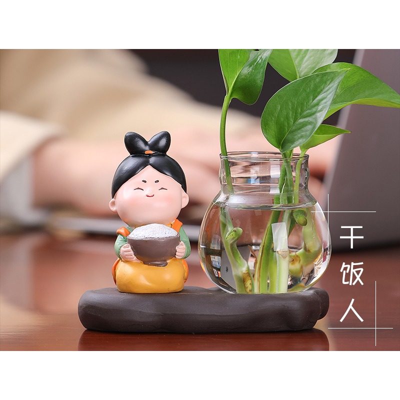 創意唐仕女家居裝飾品水培小花瓶容器擺件客廳辦公室桌面插花乾花-細節圖10