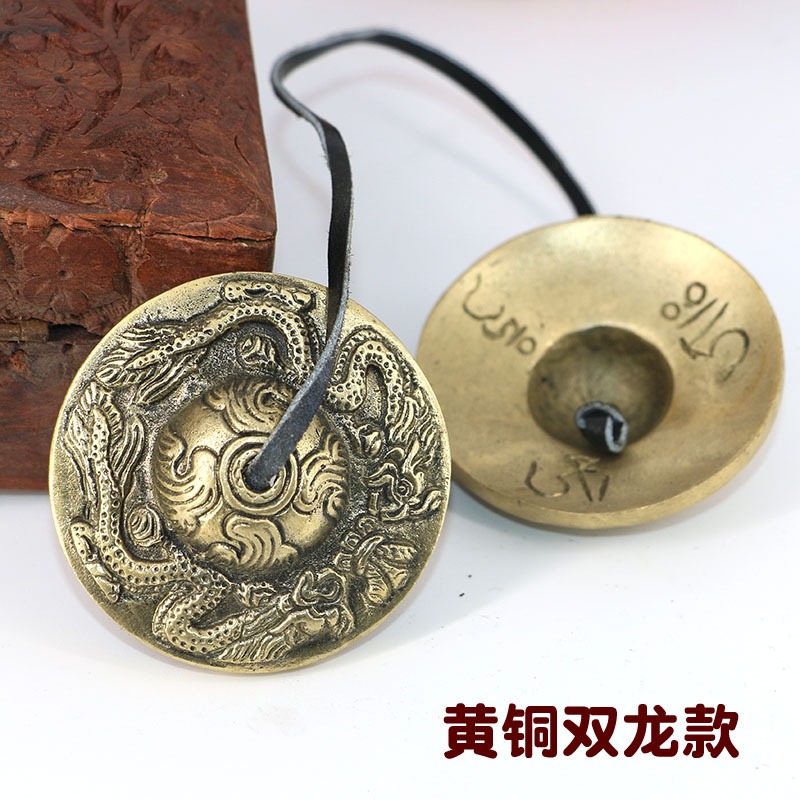民族打擊樂器尼泊爾手工碰鈴密宗法鈴法會撞鈴純銅叮夏出定銅撥-細節圖8