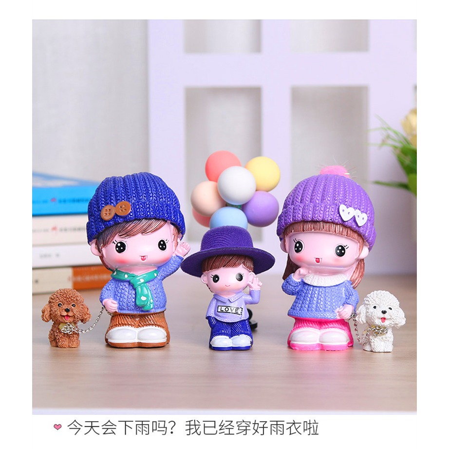 房間臥室客廳家居擺件兒童房家裝飾品創意卡通娃娃全家福小擺設女-細節圖10