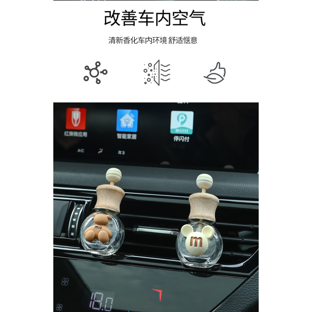 可愛車載香薰2022新款汽車空調出風口空瓶裝飾香水淡香車內小擺件-細節圖10