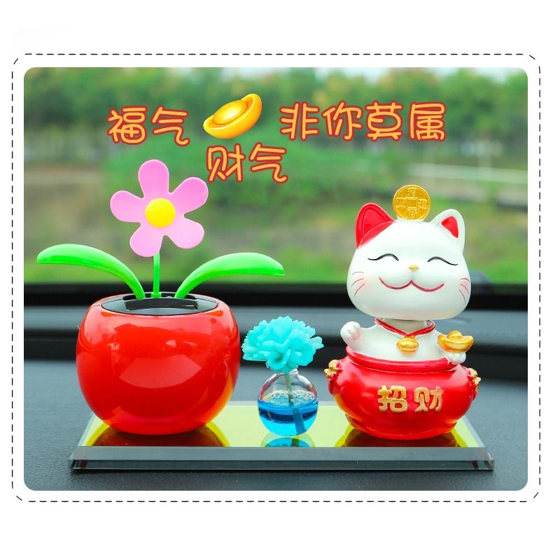 網紅車載汽車擺件創意個性招財貓車內飾品中控臺高檔漂亮裝飾女生-細節圖7