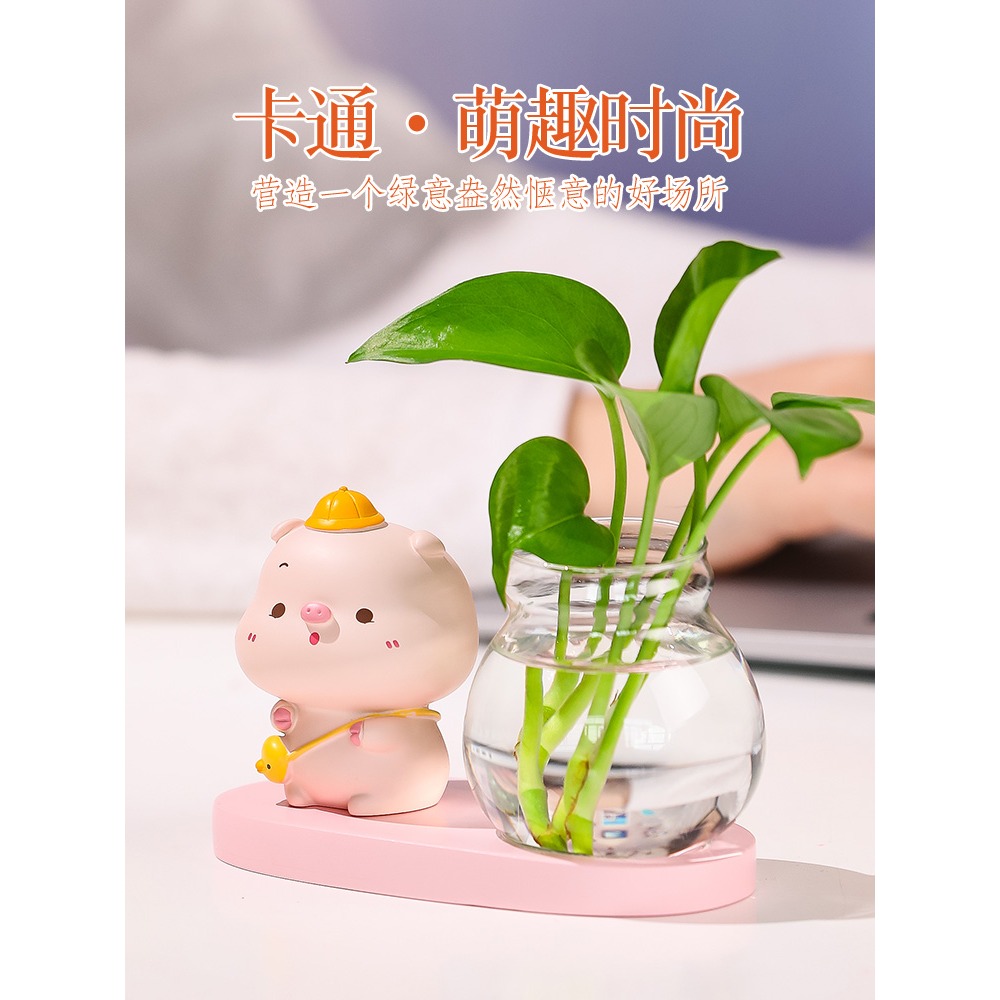 可愛小豬擺件治癒系減壓小物件裝飾品臥室家居客廳創意門口置物架-細節圖2