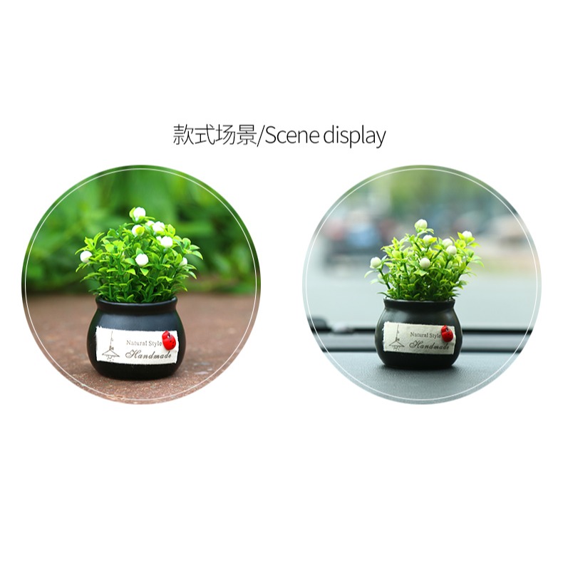 創意汽車擺件車載仿真植物香薰座吉祥果小花盆車上男女車內裝飾品-細節圖9