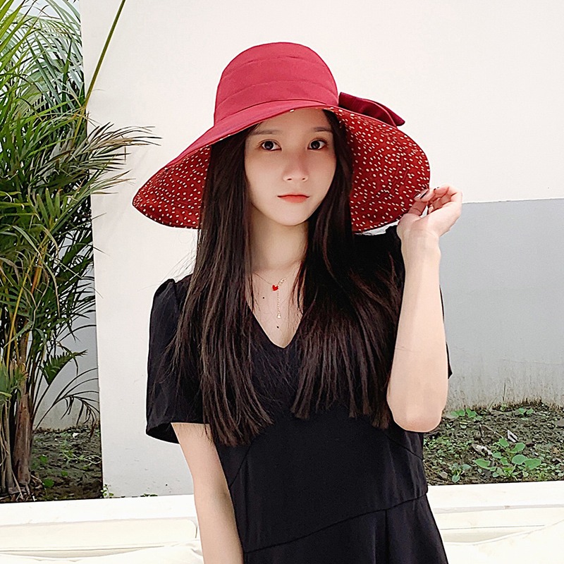 沙灘遮陽帽子女士夏季大沿太陽盆帽防曬百搭時尚海邊旅遊休閑布帽-細節圖3