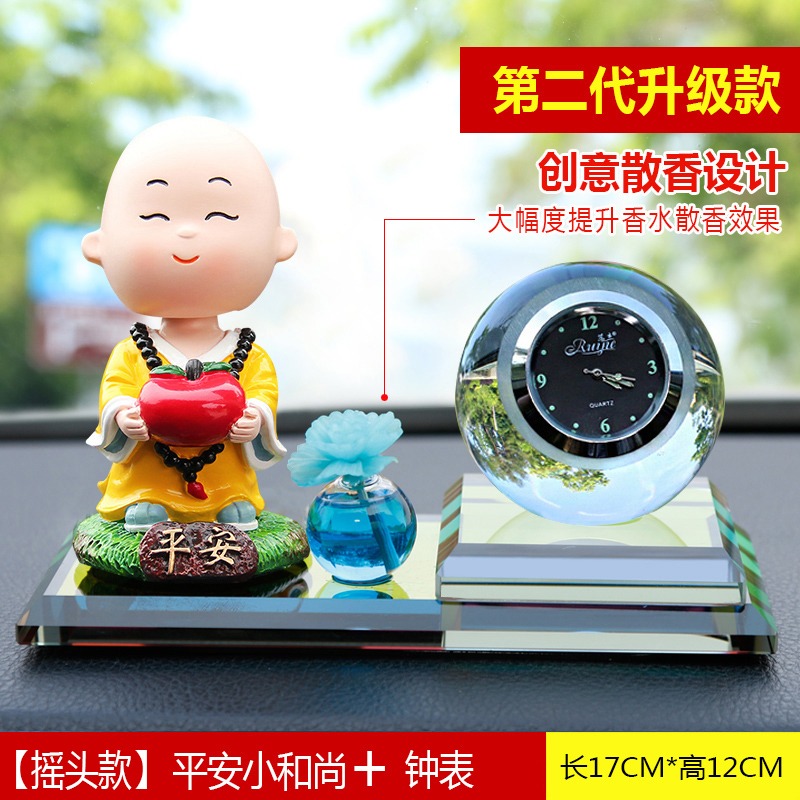 創意車載香水車用汽車香薰小和尚車內香氛高檔男女車上裝飾品擺件-細節圖3