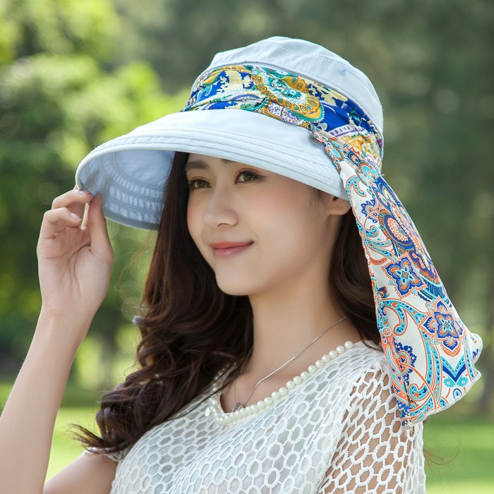 遮陽帽子女夏天戶外大沿遮臉防曬帽防紫外線騎車可折疊沙灘太陽帽-細節圖2