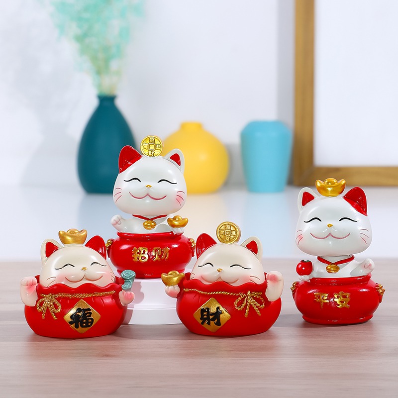 創意招財貓擺件店鋪開業收銀臺家居客廳電視櫃桌面可愛小擺設禮品-細節圖4