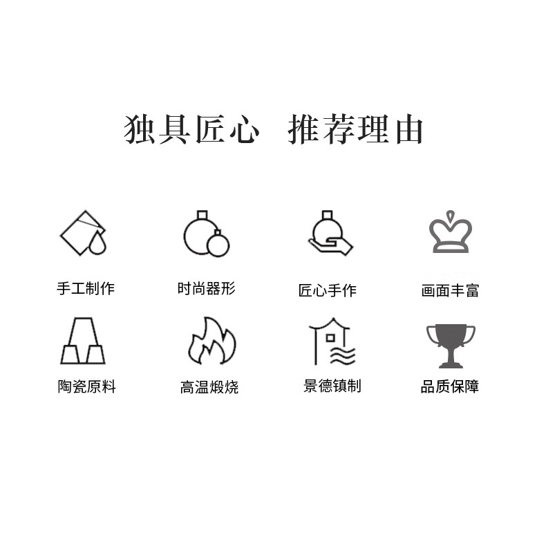 景德鎮陶瓷盤裝飾品客廳創意擺件瓷盤擺盤家居裝飾盤子工藝小飾品-細節圖7