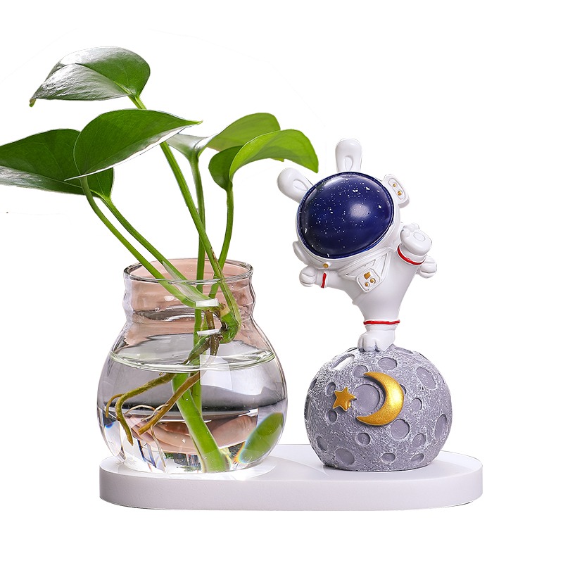 創意太空人花瓶現代簡約客廳插花家居裝飾品擺件個性宇航員小擺設-細節圖5