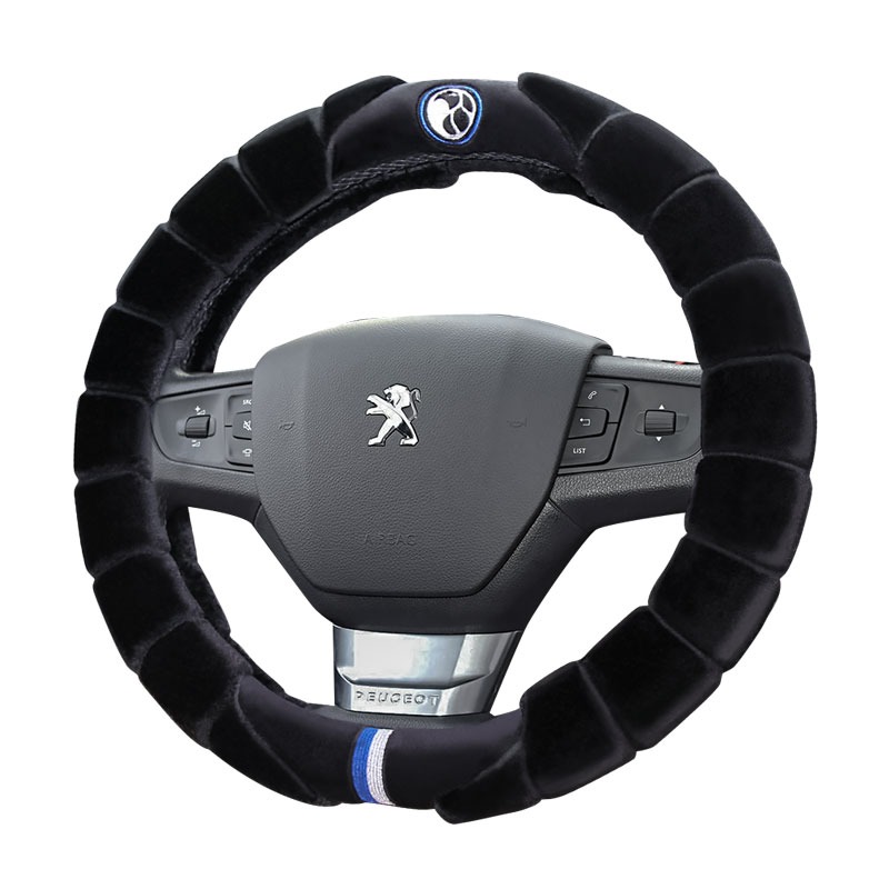 標致毛絨方向盤套301 307 308 408 508 3008 308S 2008冬季車把套-細節圖4