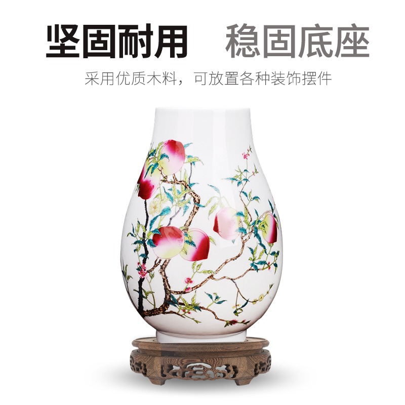 花盆底座實木木質缸架葫蘆擺件奇石魚缸花瓶墊底圓形木質托架託盤-細節圖2