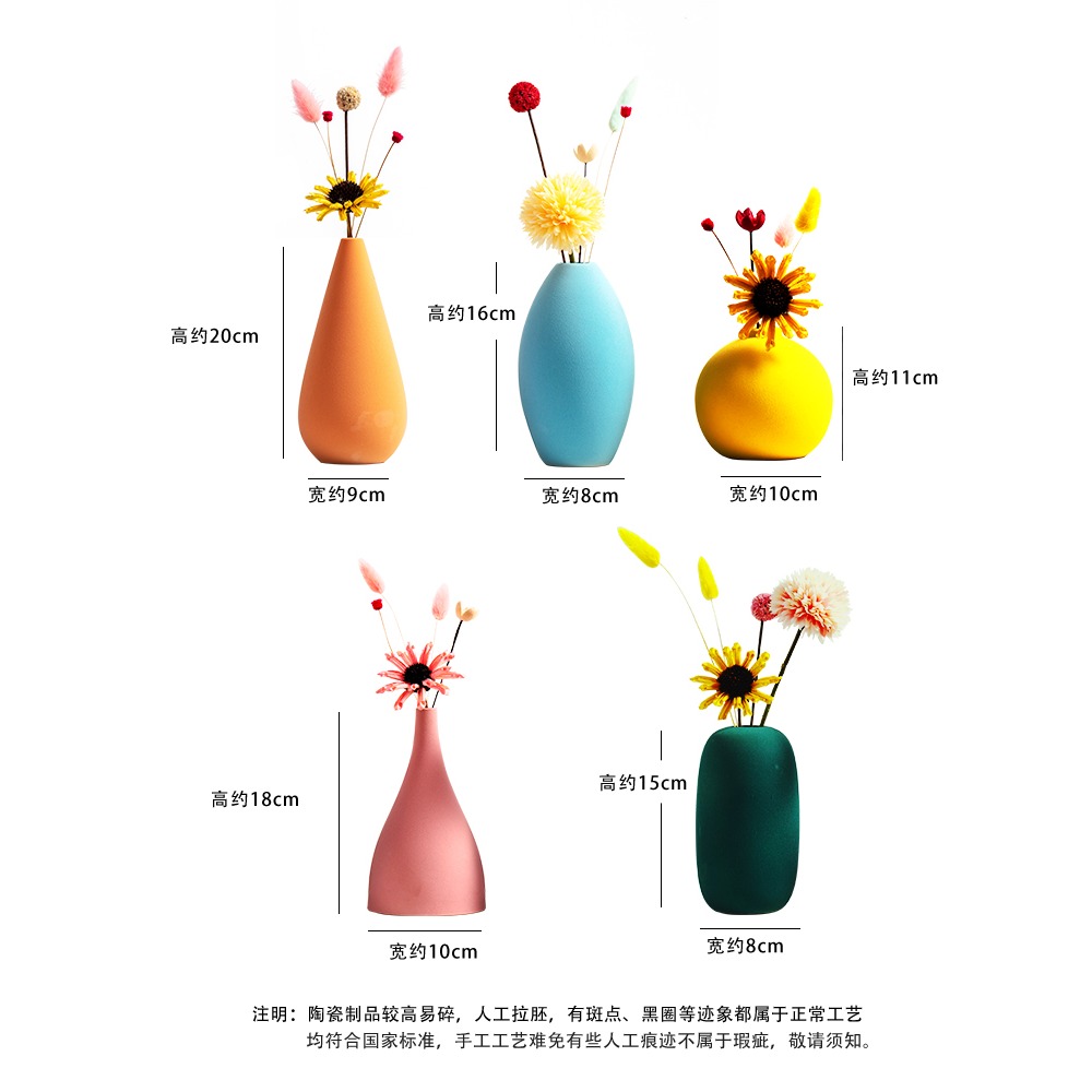 北歐創意小花瓶輕奢簡約桌面客廳工藝品電視櫃滿天星插花乾花擺件-細節圖5