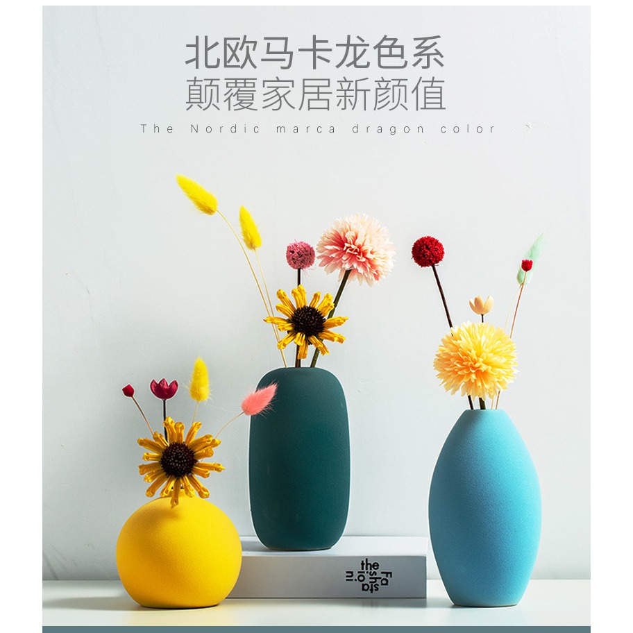 北歐創意小花瓶輕奢簡約桌面客廳工藝品電視櫃滿天星插花乾花擺件-細節圖8