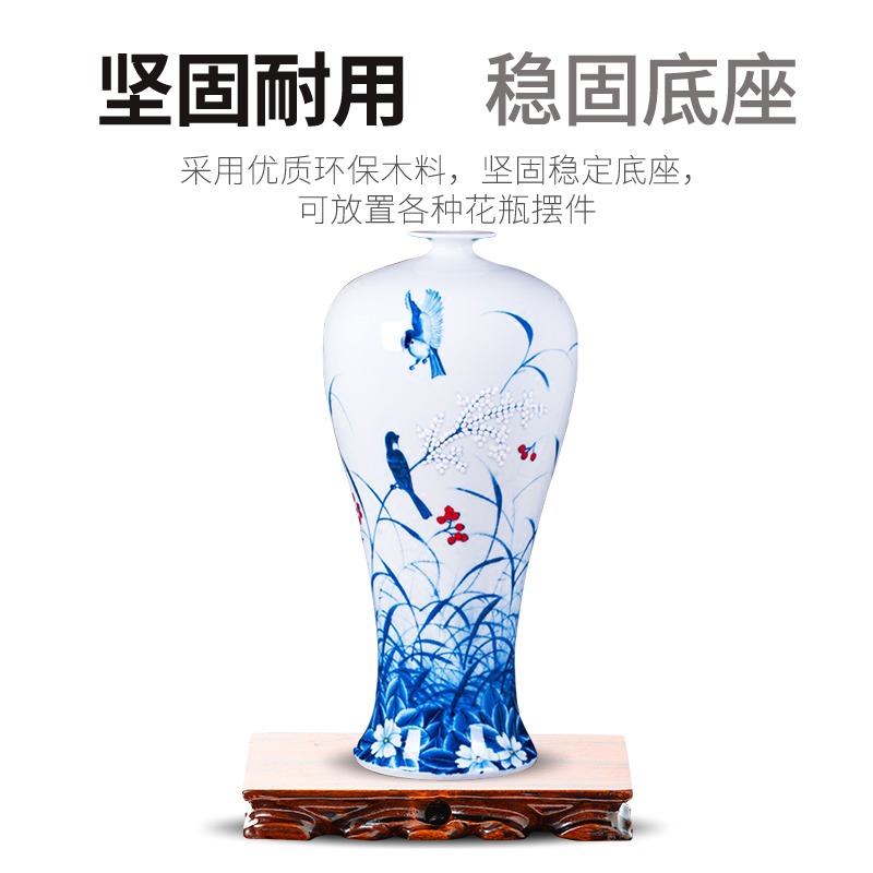 雕刻工藝擺件品佛像實木底座正方形托架花瓶花盆奇石木質底座盆景-細節圖3
