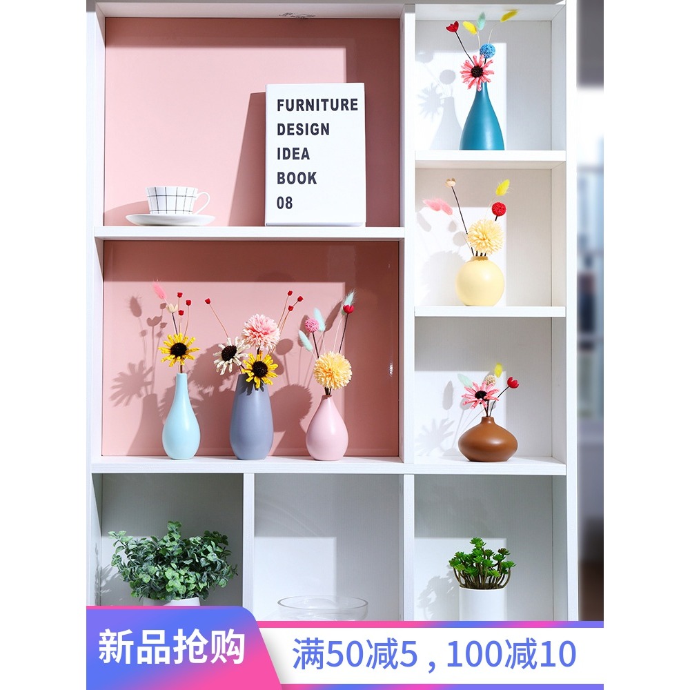 北歐創意輕奢簡約桌面飾品小花瓶ins風客廳電視櫃滿天星插花擺件-細節圖2
