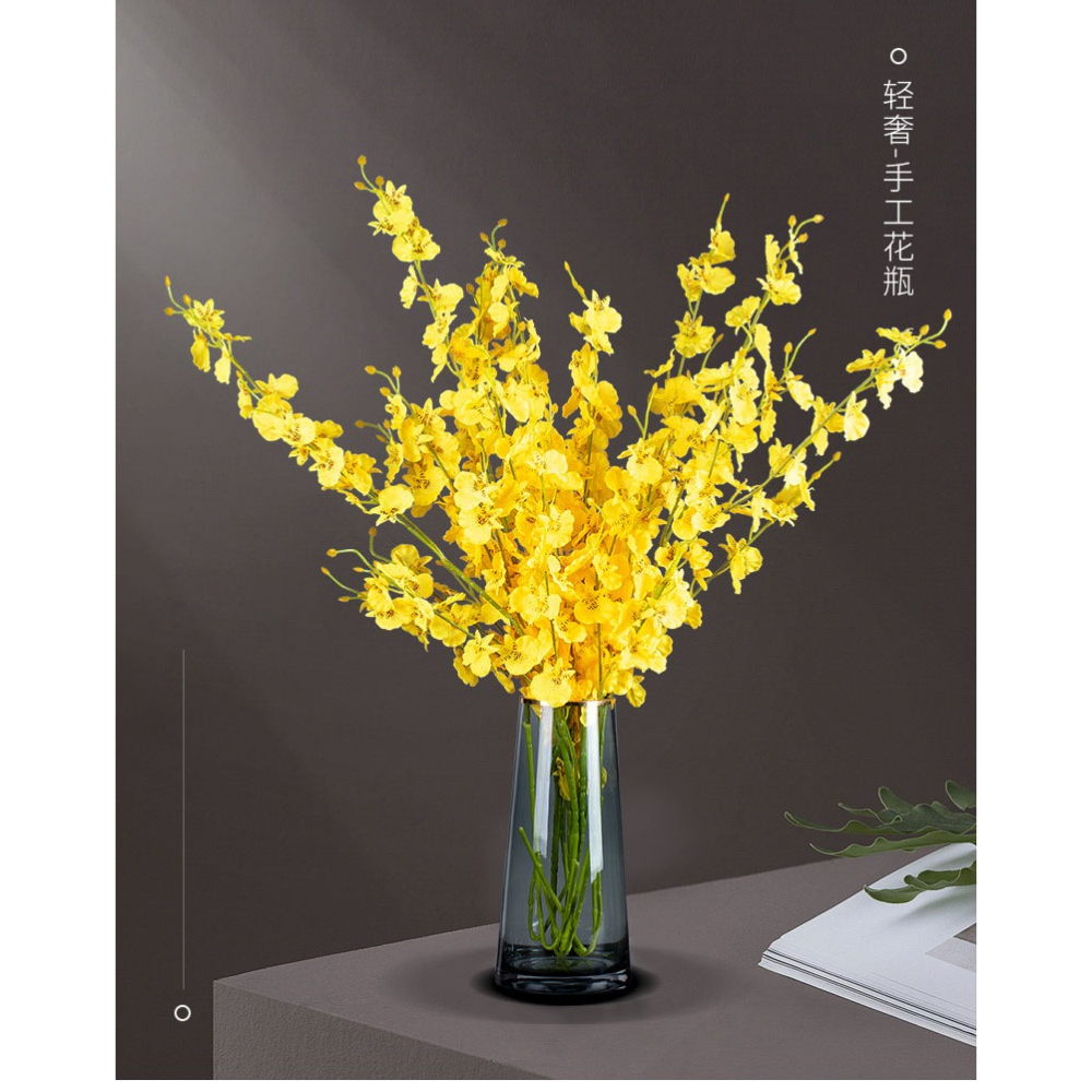 創意金邊玻璃花瓶鮮花美式水培富貴竹輕奢餐桌客廳電視酒櫃小擺件-細節圖10