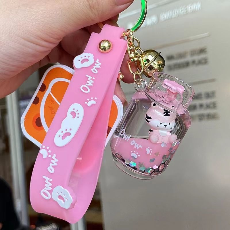網紅卡通少女心小老虎入油漂浮可愛鑰匙扣揹包創意抖音新爆款禮物-細節圖4
