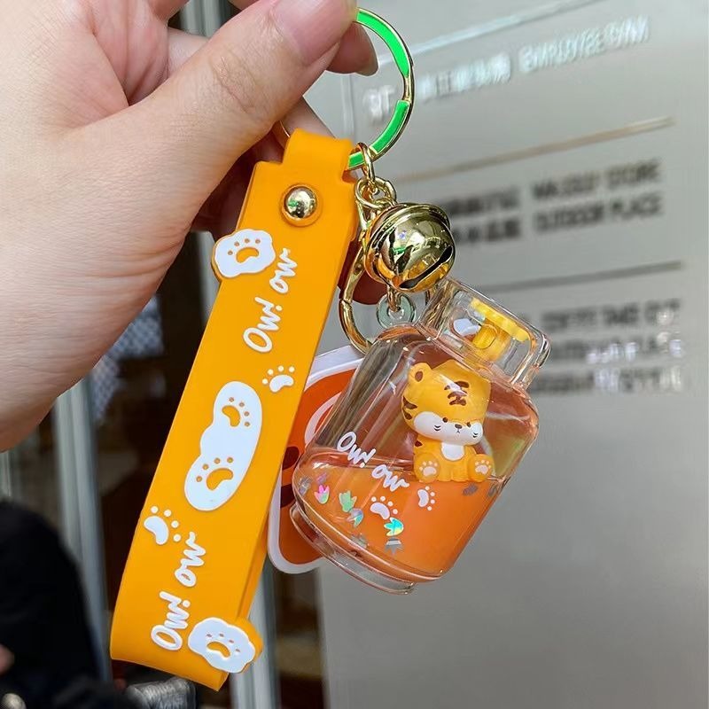 網紅卡通少女心小老虎入油漂浮可愛鑰匙扣揹包創意抖音新爆款禮物-細節圖7