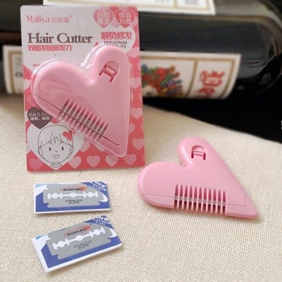 心形削發器女士 桃心 削發刀心形修發刀修剪劉海 削發神器 修發梳-細節圖7