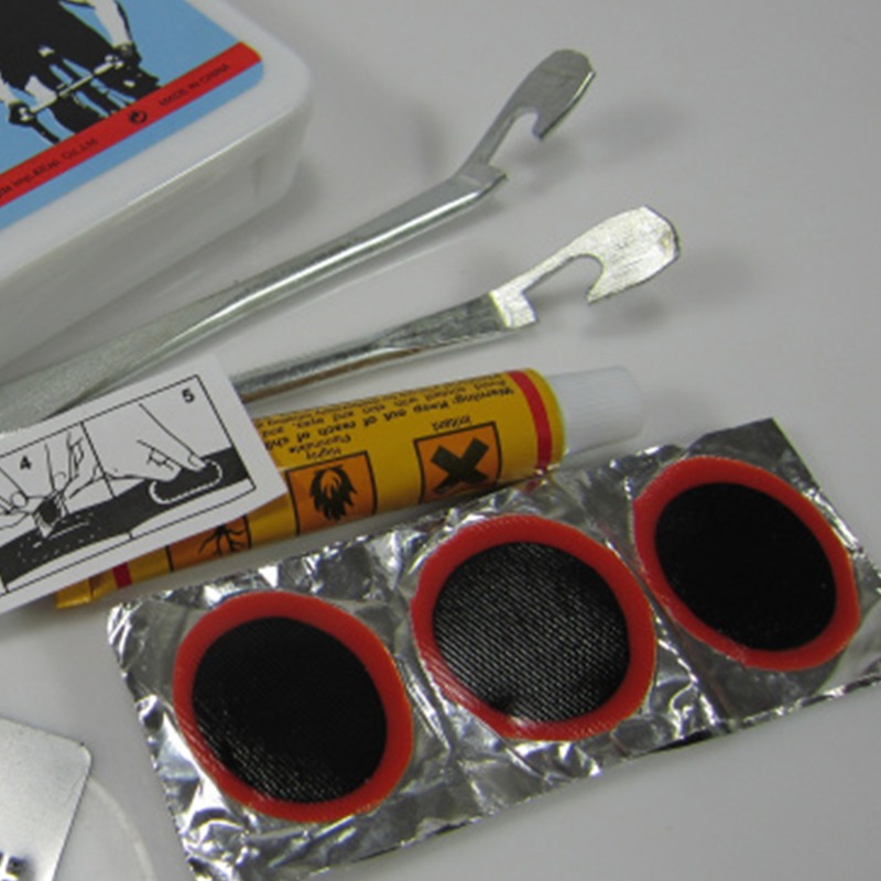 補胎工具盒 補胎片 撬胎棒 膠水 金屬銼刀 修車工具 補胎貼 補胎-細節圖5