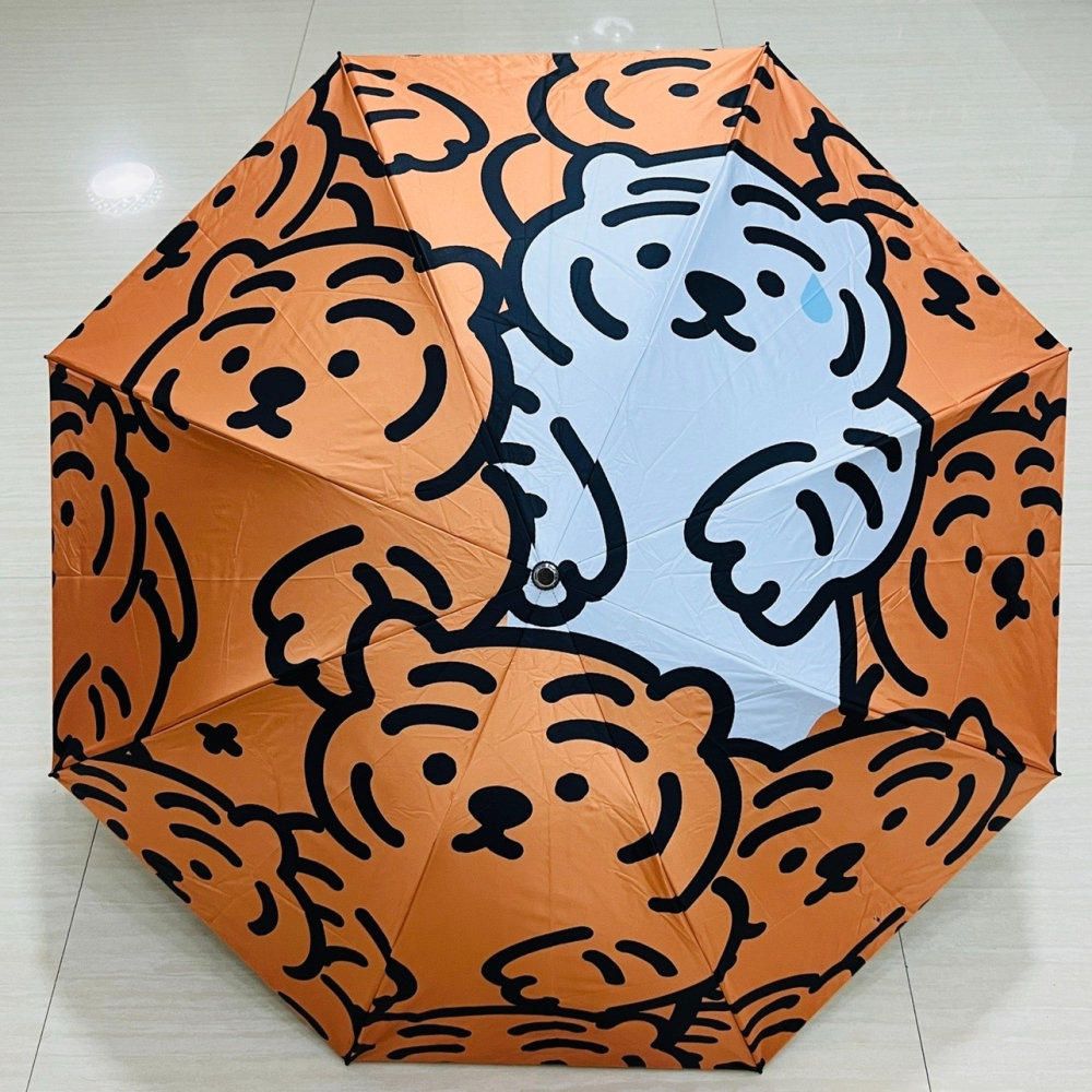 莫名的可愛~沒脾氣的尷尬小萌虎2022春夏新品少女黑膠網紅晴雨傘-細節圖7