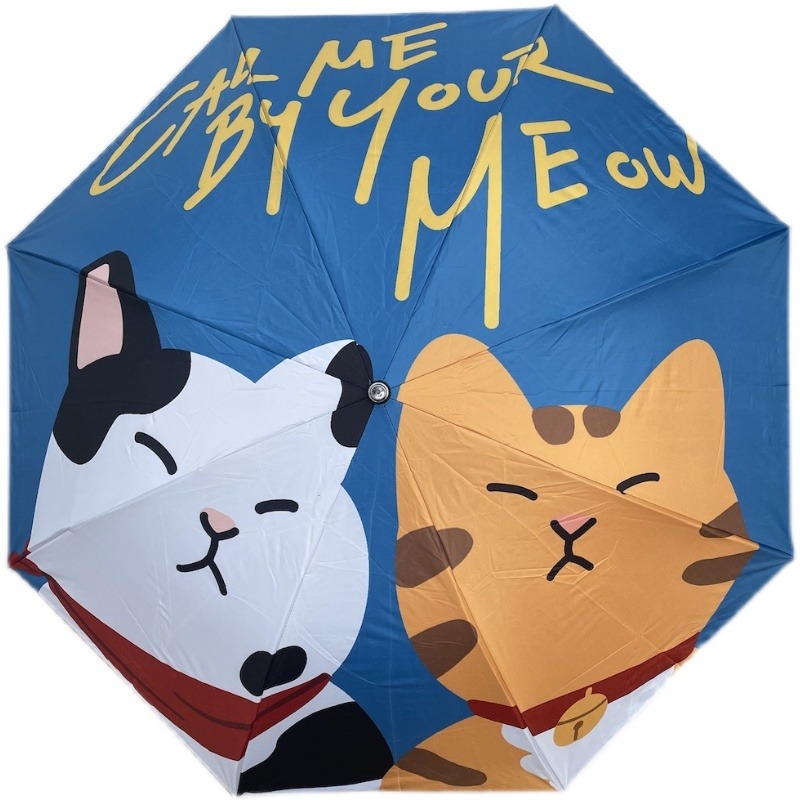 新上市爆品~夏日慵懶的貓森系棕色小浣熊可愛漫畫女生黑膠晴雨傘-細節圖5