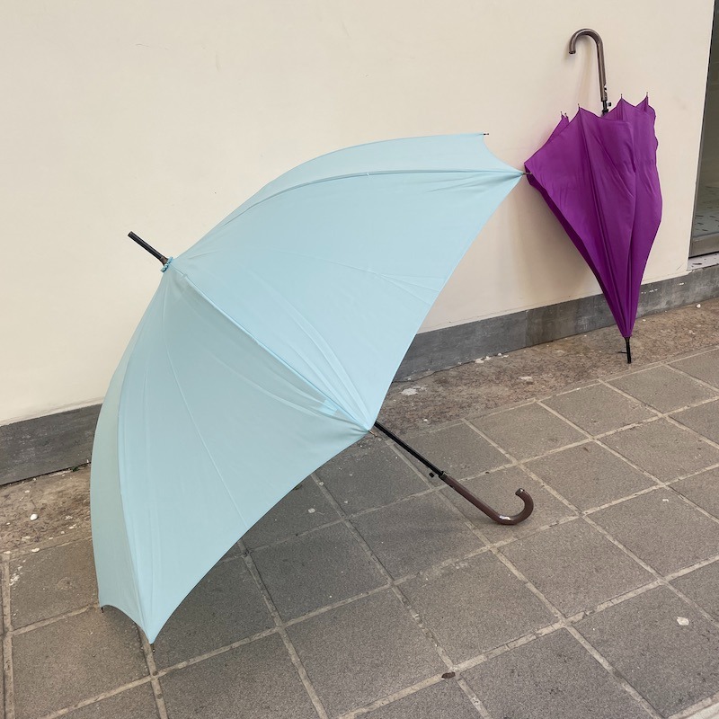 耐風構造~槁級感皮革傘柄素色款日本TANPO素色男女強拒水60cm雨傘-細節圖7