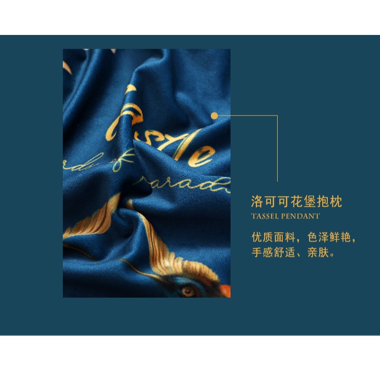 樸居美式輕奢抱枕沙發靠墊ins歐式高檔客廳靠枕絲絨臥室牀頭流蘇-細節圖9