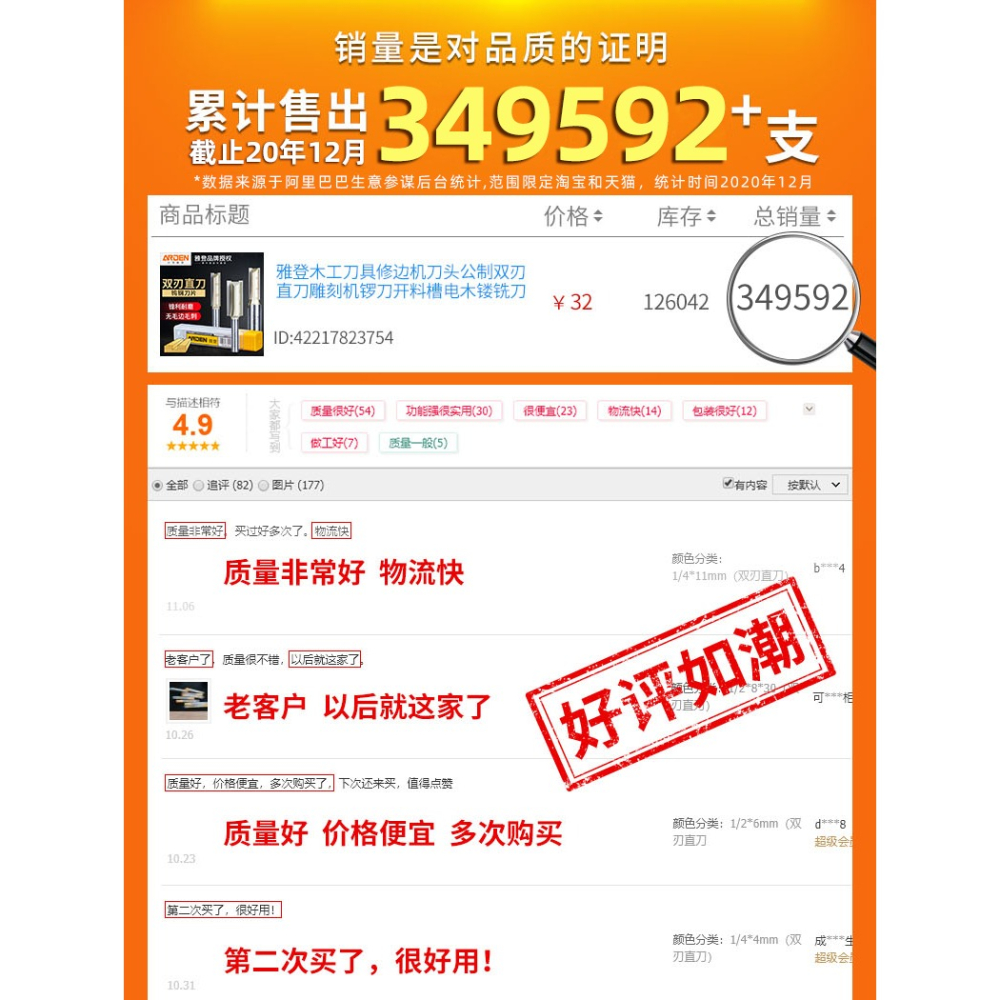 雅登木工刀具公制雙刃直刀修邊機刀頭大全雕刻機開料刀開槽銑刀-細節圖6