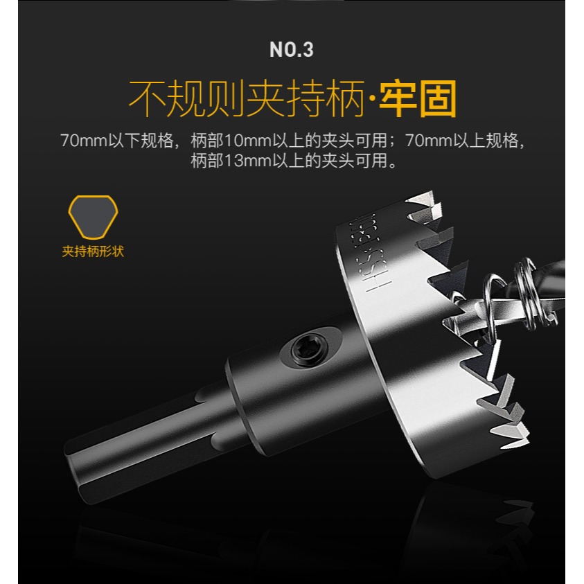 金屬開孔器鉆頭大全不銹鋼專用打孔神器20高速鋼鐵板皮開口器擴孔-細節圖9