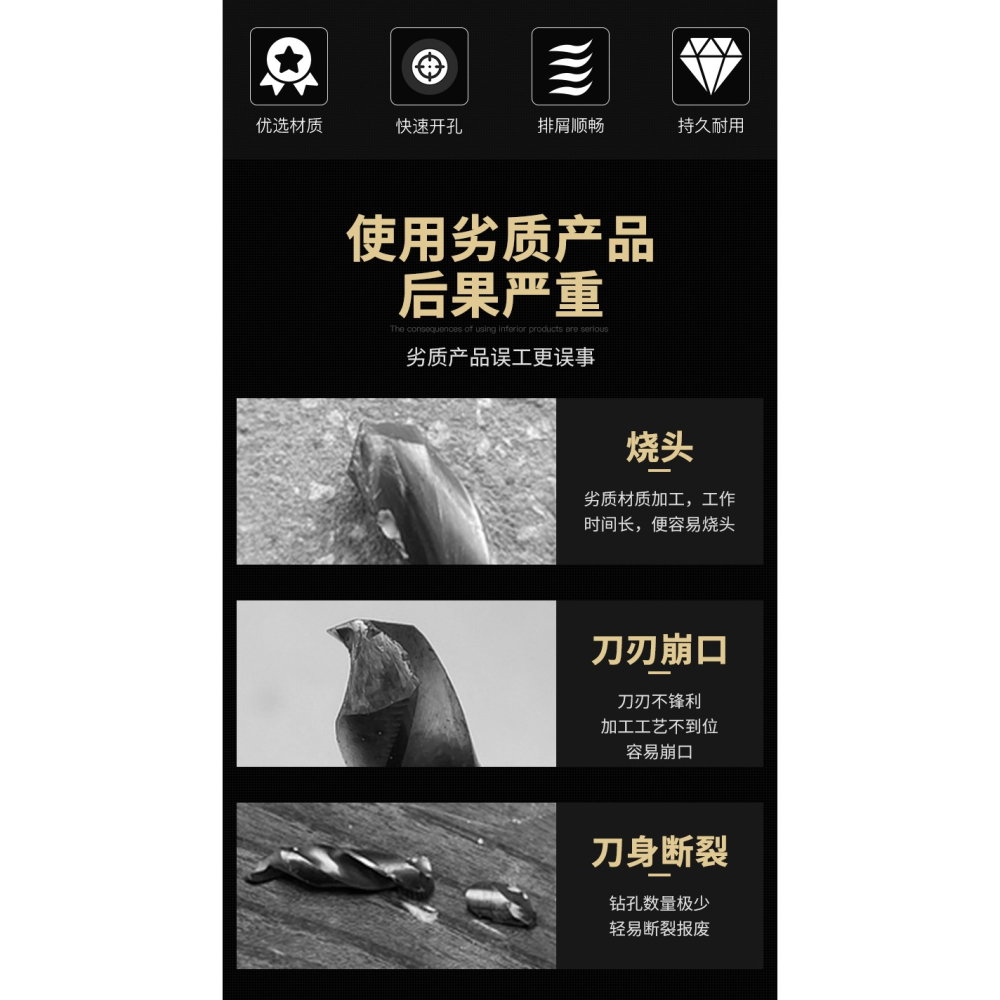小柄麻花鉆頭大全高硬度強度鉆鐵打孔不銹鋼專用木工合金定柄轉頭-細節圖7