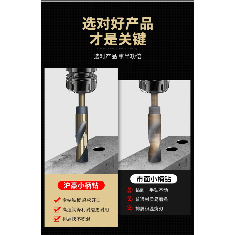 小柄麻花鉆頭大全高硬度強度鉆鐵打孔不銹鋼專用木工合金定柄轉頭-細節圖8
