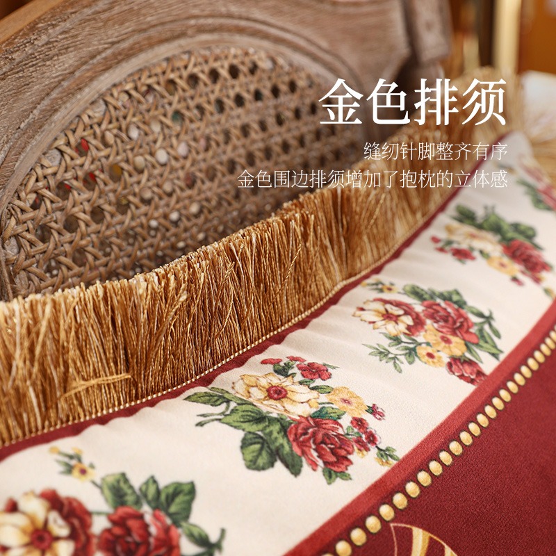 樸居美式沙發抱枕輕奢現代輕奢絲絨靠枕套靠墊套法式復古客廳歐式-細節圖5