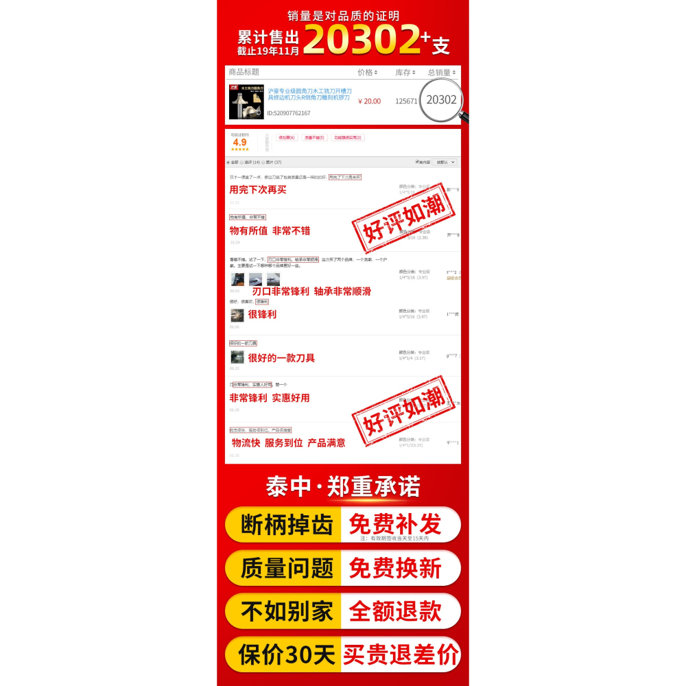 滬豪半圓角刀木工銑刀工具大全r型圓弧修邊機刀頭倒園神器鑼刀-細節圖6