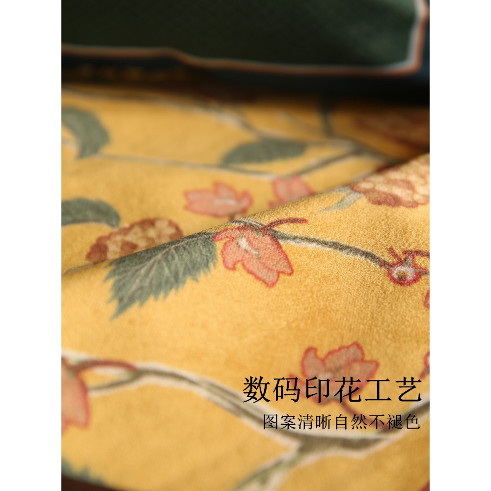 樸居美式沙發墊新中式輕奢風防滑毛絨秋冬歐式皮沙發套罩坐墊冬款-細節圖4