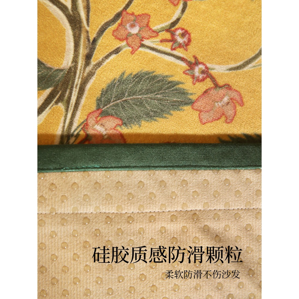 樸居美式沙發墊新中式輕奢風防滑毛絨秋冬歐式皮沙發套罩坐墊冬款-細節圖5