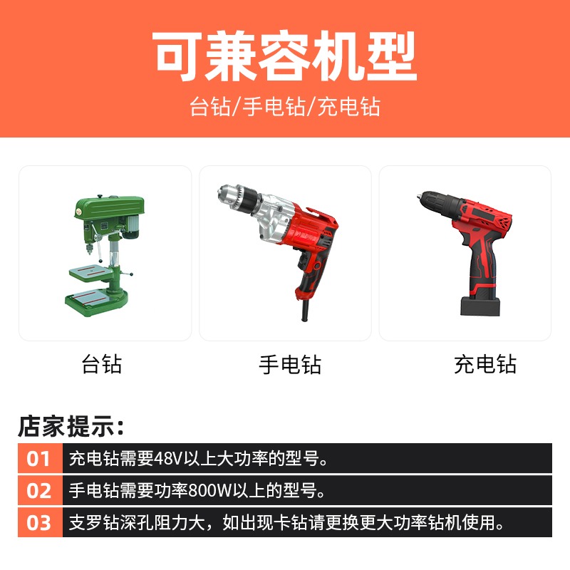 滬豪支羅鉆打孔神器塑料木板開孔器工具六角柄加長木工鉆頭大全-細節圖4