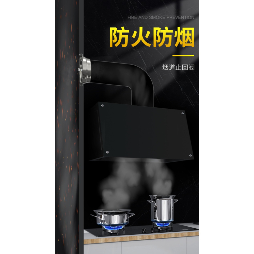 止逆閥廚房煙道專用抽油煙機風管304不銹鋼止回閥防煙寶防火單向-細節圖6