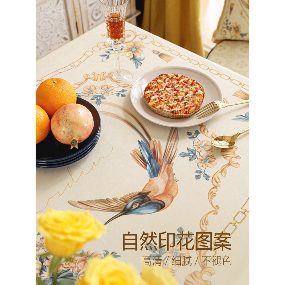 樸居桌布輕奢風美式餐桌臺布高級感茶幾法式復古長方形ins風蓋巾-細節圖4