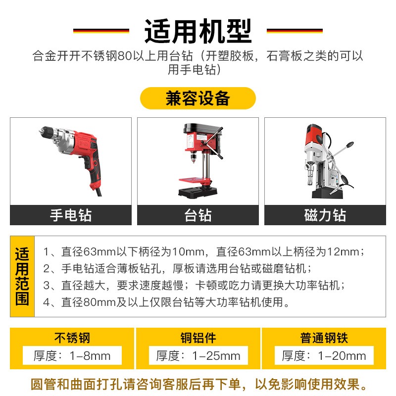 合金開孔器鉆頭打孔神器金屬不銹鋼專用石膏板木工筒燈75鋁板吊頂-細節圖5