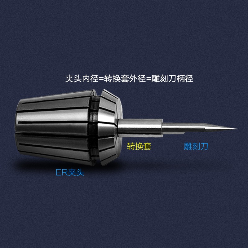 滬豪高精度刀具轉換套 夾頭轉換套 高精度變徑筒 套筒 雕刻機配件-細節圖4