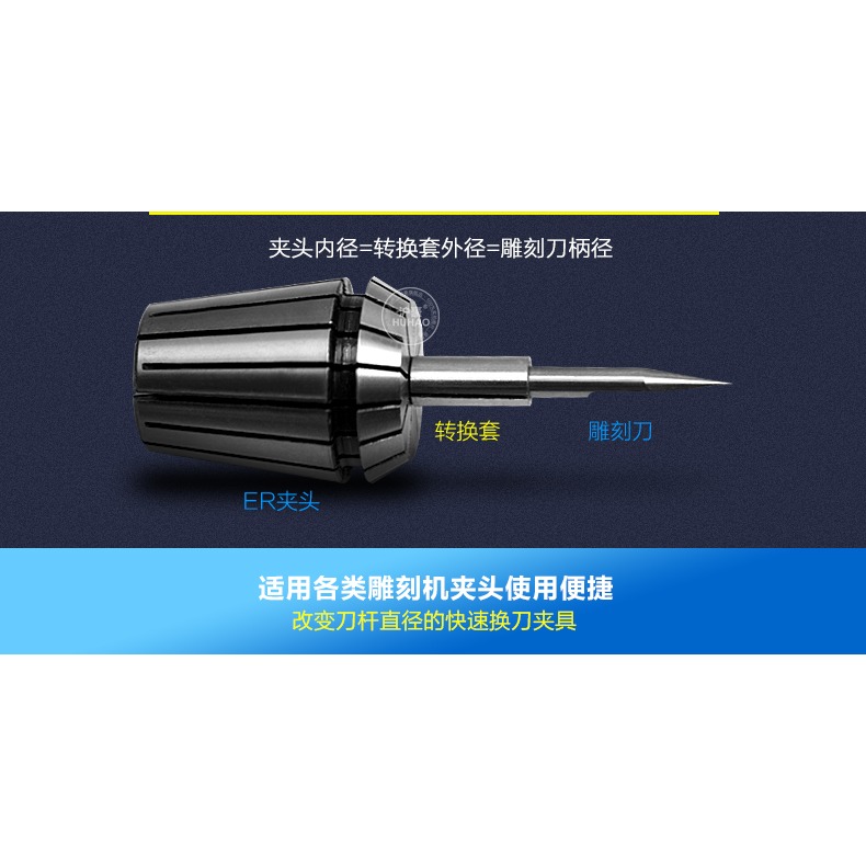 滬豪高精度刀具轉換套 夾頭轉換套 高精度變徑筒 套筒 雕刻機配件-細節圖8