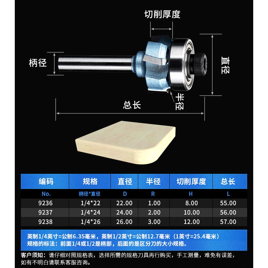 滬豪品牌手提封邊機/封邊條修邊刀 木工修邊機四齒修邊刀合金銑刀-細節圖8