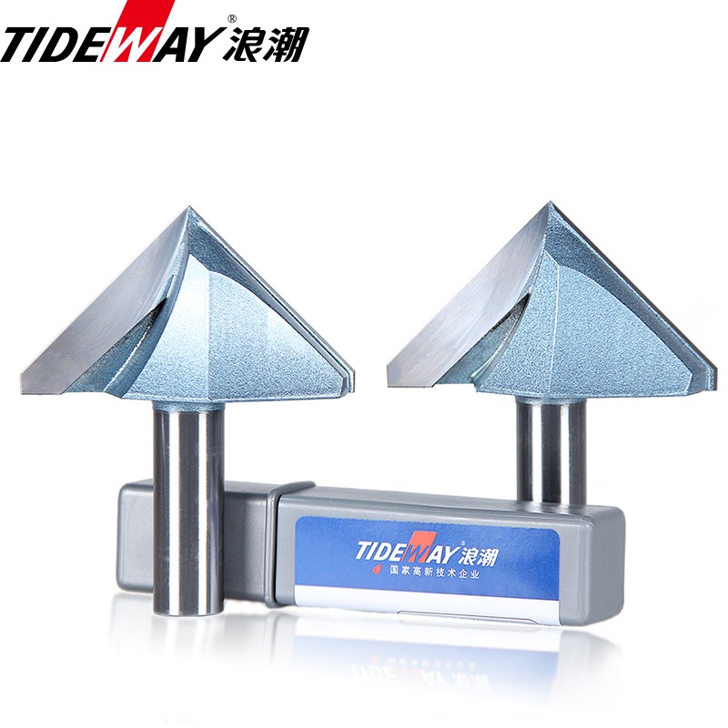 浪潮V型刀木工斜邊尖銑刀 90°度倒角密度板數控刀斜邊刀折邊刀-細節圖2