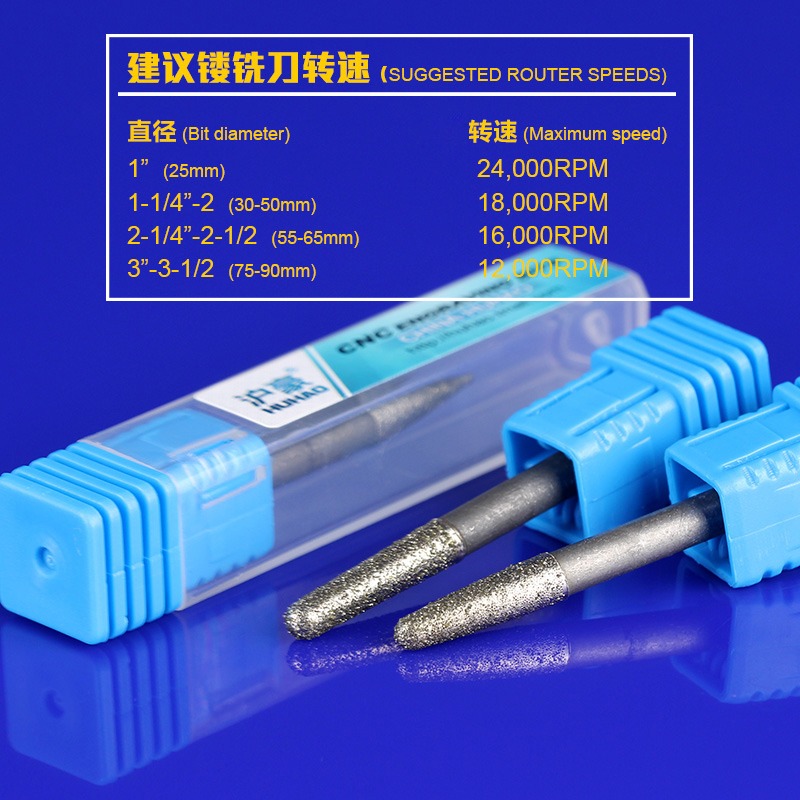 滬豪電腦雕刻機刀具金剛砂玉石瑪瑙翡翠精雕浮雕電鍍錐形磨頭-細節圖4