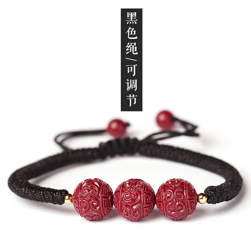 天然硃砂手串本命牛年紅繩轉運珠護身符手鏈牛金剛結情侶小手繩女-細節圖7