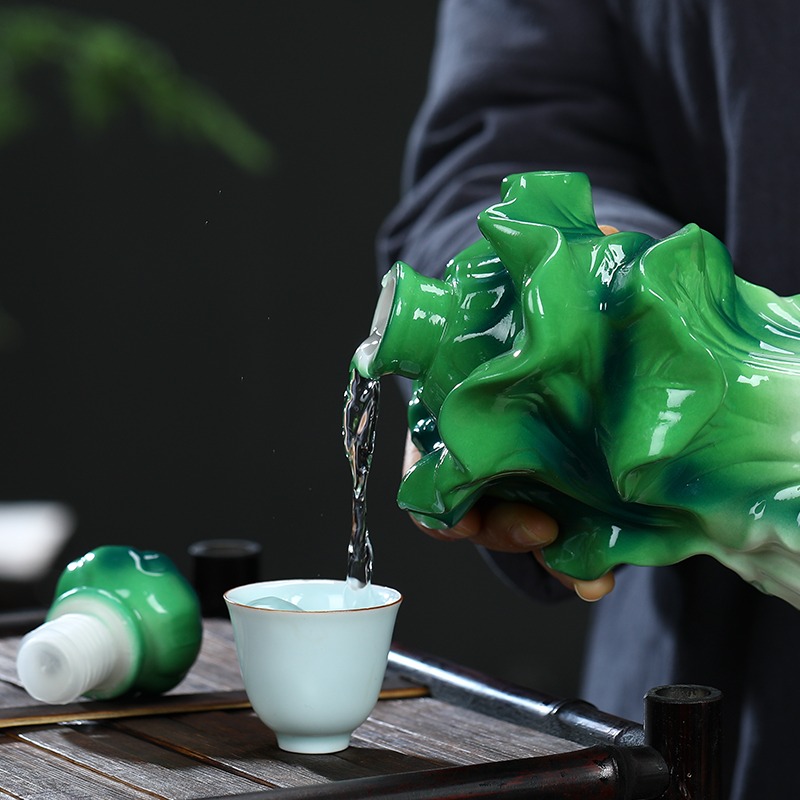 景德鎮陶瓷白菜酒瓶酒壺酒壇空瓶1斤3斤5斤10斤密封酒罐酒櫃擺件-細節圖4