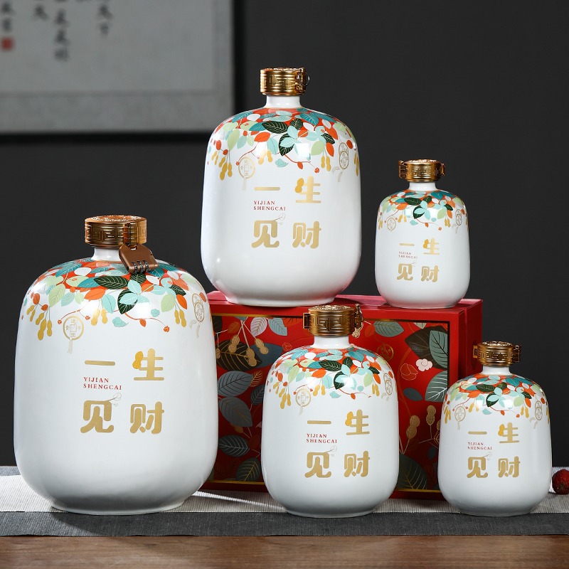 景德鎮陶瓷酒壇子酒瓶空瓶1斤3斤5斤10斤家用酒壺窖藏酒罐擺件-細節圖5